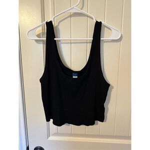 NWOT Old Navy Cropped Black Tank Top - Size XL - 860962